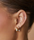 Diamond Oval Drop Gold Dome Earrings - 14K